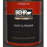 BEHR PREMIUM PLUS 1 gal. #N510-7 Blackout Flat Exterior Paint & Primer