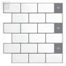 Tic Tac Tiles Subway Mono White 12 in. W x 12 in. H Peel and Stick Decorative Mosaic Wall Tile Backsplash (10-Tiles)