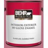 BEHR PREMIUM PLUS 1 gal. #MQ1-08 Smell the Roses Hi-Gloss Enamel Interior/Exterior Paint