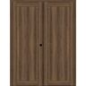 Belldinni Shaker 48 in. x 83.25 in. 1 Panel Left Active Pecan Nutwood Wood Composite Double Prehung Interior Door