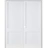 Krosswood Doors 72 in. x 96 in. Craftsman Shaker 2-Panel Right Handed MDF Solid Core Primed Wood Double Prehung Interior French Door