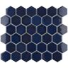 Merola Tile Tribeca 2 in. Hex Glossy Cobalt 11-1/8 in. x 12-5/8 in. Porcelain Mosaic Tile (10.0 sq. ft./Case)