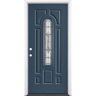 Masonite 36 in. x 80 in. Providence Center Arch Right-Hand Inswing Painted Steel Prehung Front Exterior Door with Brickmold