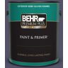 BEHR PREMIUM PLUS 1 gal. #640F-7 Academy Purple Semi-Gloss Enamel Exterior Paint & Primer