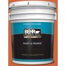 BEHR PREMIUM PLUS 5 gal. #S-H-250 Pumpkin Patch Satin Enamel Exterior Paint & Primer