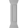 Ekena Millwork Corner 40 in. x 10 in. White Box Newel Post with Panel, Flat Capital and Base Trim (Installation Kit Included)