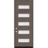 Steves & Sons Regency 36 in. x 80 in. 5L Modern Clear Glass RHIS Ashwood Stained Fiberglass Prehung Front Door