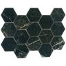 Apollo Tile Splendor Black 8.9 in. x 12.8 in. Polished Porcelain Hexagon Wall and Floor Tile (7.09 sq. ft./case) (9-pack)