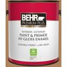 BEHR PREMIUM PLUS 1 gal. #S260-6 Circus Peanut Hi-Gloss Enamel Interior/Exterior Paint & Primer