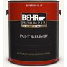 BEHR PREMIUM PLUS 1 gal. #75 Polar Bear Flat Exterior Paint & Primer