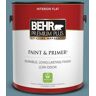 BEHR PREMIUM PLUS 1 gal. #BIC-22 Relaxed Blue Flat Low Odor Interior Paint & Primer