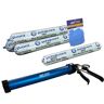 Liquid Window and Door Flashing Kit with 3 Liquid Flashing, 1 Gap Filler, Sausage Gun and Pack Nitrile Gloves