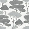 RoomMates 28.18 sq. ft. Umbrella Pines Grey Peel and Stick Wallpaper