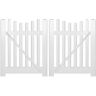 Weatherables Hampshire 10 ft. W x 5 ft. H White Vinyl Picket Fence Double Gate Kit Includes Gate Hardware