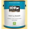 BEHR PREMIUM PLUS 1 gal. #390B-4 Chilled Lemonade Satin Enamel Low Odor Interior Paint & Primer