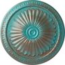 Ekena Millwork 15 in. x 1-3/4 in. Alexa Urethane Ceiling Medallion (Fits Canopies upto 3 in.), Hand-Painted Copper Green Patina