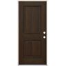 JELD-WEN Smooth-Pro 36 in. x 80 in. 2-Panel Left-Handed Black Cherry Fiberglass Prehung Front Door with 4-9/16 in. Jamb Size