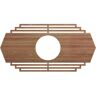 Ekena Millwork 32 in. x 16 in. x 1/4 in. Chrysler Wood Fretwork Pierced Ceiling Medallion, Walnut