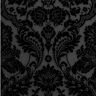 Graham & Brown Gothic Damask Flock Noir Nonwoven Paper Paste the Wall Removable Wallpaper