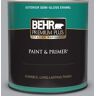 BEHR PREMIUM PLUS 1 qt. #760E-3 Gray Timber Wolf Semi-Gloss Enamel Exterior Paint & Primer