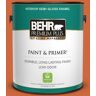 BEHR PREMIUM PLUS 1 gal. #S-H-250 Pumpkin Patch Semi-Gloss Enamel Low Odor Interior Paint & Primer