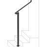 VEVOR Handrails for Outdoor Steps 2-3 Step Single Post Handrail Wrought Iron Handrail for Steps, Black