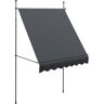 Outsunny 47.25 in. Aluminum Frame Polyester Non-Screw Freestanding Retractable Awning (78.75 W x 47.25 D in.) in Dark Gray