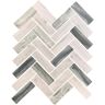 Apollo Tile Gray Beige 11 in. x 12.6 in. Herringbone Matte Finished Glass Mosaic Tile (9.63 sq. ft./Case)