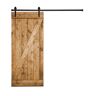 AIOPOP HOME Z-Bar Serie 42 in. x 84 in. Briar smoke Knotty Pine Wood DIY Sliding Barn Door with Hardware Kit