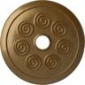 Ekena Millwork 25-1/4 in. x 4 in. ID x 2 in. Spiral Urethane Ceiling Medallion (Fits Canopies up to 4 in.), Pale Gold