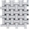 Merola Tile Metro Dog Bone Basketweave Matte White with Glass Silver Dot 10 in. x 10 in. Porcelain Mosaic Tile (7.1 sq. ft./Case)