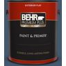 BEHR PREMIUM PLUS 1 gal. #S500-7 Infinite Deep Sea Flat Exterior Paint & Primer