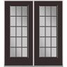 Masonite 60 in. x 80 in. Willow Wood Prehung Left-Hand Inswing 15 Lite Steel Patio Door with No Brickmold in Vinyl Frame