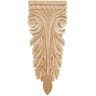 American Pro Decor 7-1/2 in. x 3-1/8 in. x 1 in. Unfinished Hand Carved North American Solid Hard Maple Wood Onlay Acanthus Wood Applique