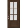 Steves & Sons Regency 36 in. x 96 in. 3/4-6 Lite Clear Glass LHOS Hickory Stained Fiberglass Prehung Front Door