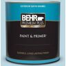 BEHR PREMIUM PLUS 1 qt. #S490-2 Glacial Stream Satin Enamel Exterior Paint & Primer