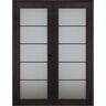 Belldinni 60 in.x 80 in. Left-Handed Active Black Apricot Glass Manufactured Wood Stard Double Prehung French Door