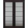 Belldinni 56 in.x 80 in. Left-Handed Active Black Apricot Glass Manufactured Wood Stard Double Prehung French Door