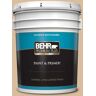 BEHR PREMIUM PLUS 5 gal. #BXC-40 Soft Wheat Satin Enamel Exterior Paint & Primer