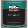 BEHR PREMIUM PLUS 1 qt. #PPU26-04 Falcon Gray Semi-Gloss Enamel Exterior Paint & Primer