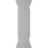 Ekena Millwork Straight 40 in. x 10 in. White Box Newel Post with Panel, Peaked Capital and Base Trim (Installation Kit Included)