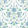 A-Street Prints Britt Sapphire Embroidered Damask Paper Glossy Non-Pasted Wallpaper Roll