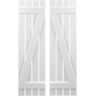 Ekena Millwork 15-1/2 in. W x 31 in. H Americraft 4 Board Exterior Real Wood Spaced Board and Batten Shutters w/Z-Bar White