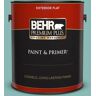 BEHR PREMIUM PLUS 1 gal. #T14-1 Ocean Liner Flat Exterior Paint & Primer