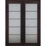 Belldinni 60 in.x 80 in. Both Active Black Apricot Glass Manufactured Wood Stard Double Prehung French Door