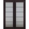 Belldinni 36 in.x 80 in. Both Active Black Apricot Glass Manufactured Wood Stard Double Prehung French Door