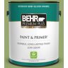 BEHR PREMIUM PLUS 1 gal. #MQ4-43 Green Plaza Semi-Gloss Enamel Low Odor Interior Paint & Primer