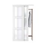 EH PUERTA 96 in. x 80 in. 3 Lites Frosted Glass MDF Closet Sliding Door with Hardware Kit