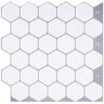 Tic Tac Tiles Regular Hexa MonoWhite 12 in. x 12 in. PVC Peel and Stick Tile (8.5 sq. ft./10)