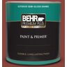 BEHR PREMIUM PLUS 1 qt. #ECC-46-3 Red Hawk Semi-Gloss Enamel Exterior Paint & Primer